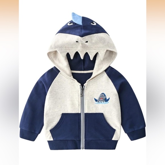 Other - 🌱🦢4 FOR $15!🦢🌱 Shark Hoodie for Kids - Blue and White